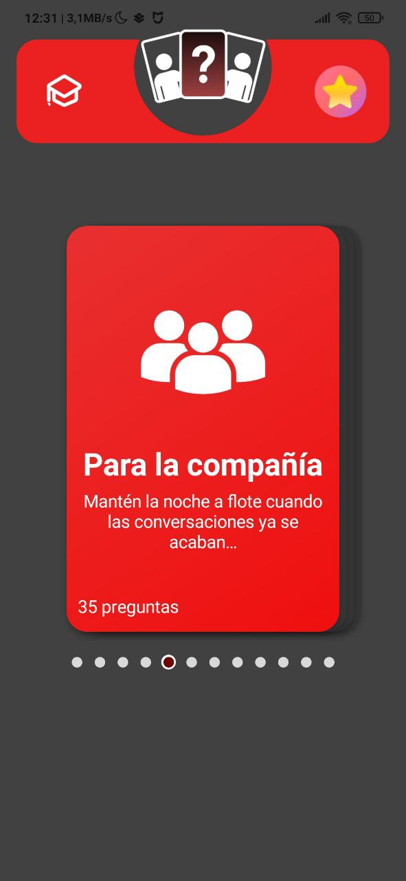 Pantalla principal de la app Who Among Us?